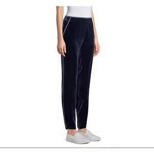 LAFAYETTE 148 New York Velvet Track Pant Ankle Silk Rayon XS Blue